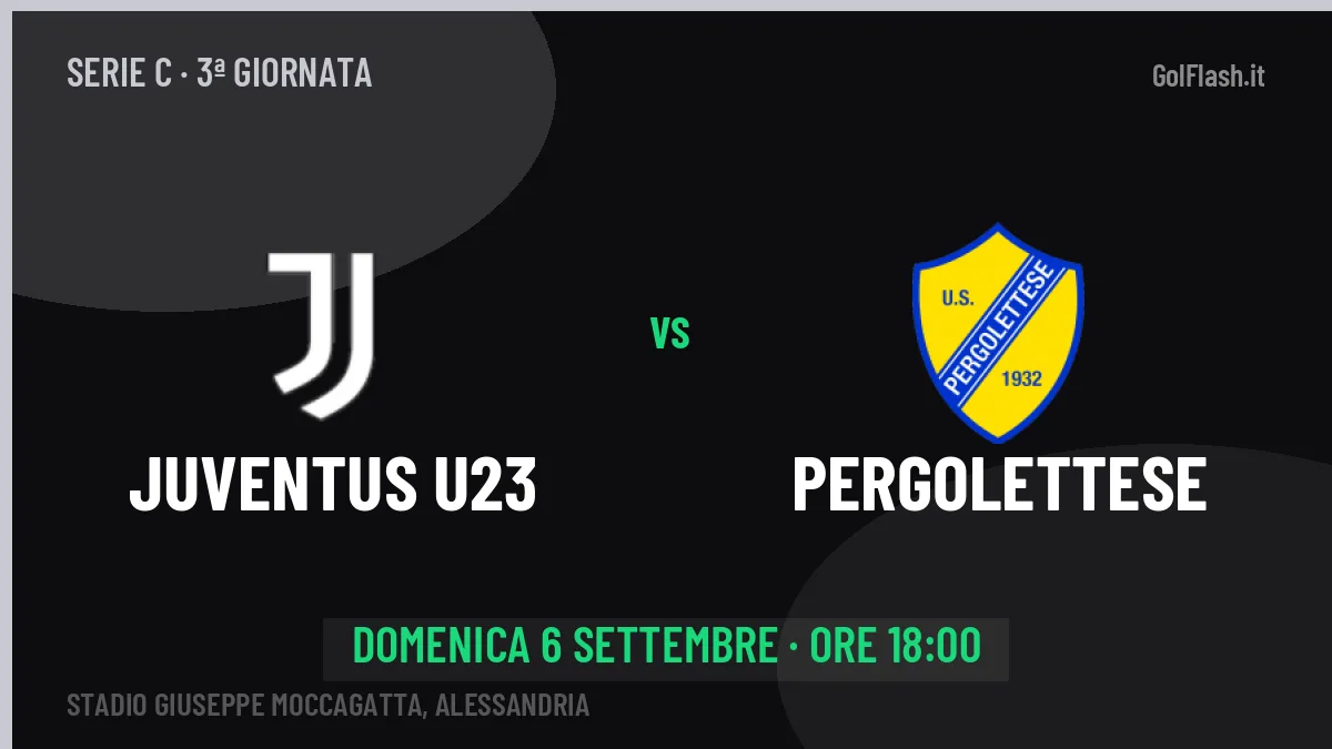 Juventus U23-Pergolettese Serie C 3ª giornata: orario, TV, streaming e probabili formazioni