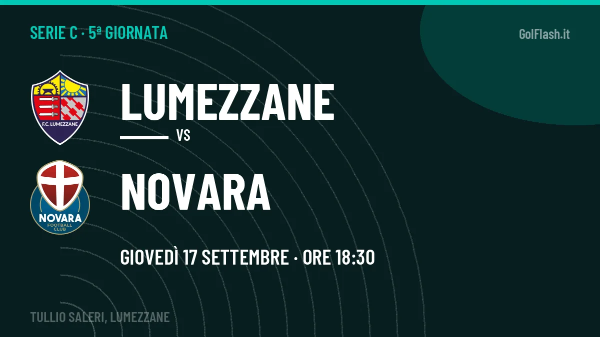 Lumezzane-Novara Serie C 5ª giornata: orario, TV, streaming e probabili formazioni
