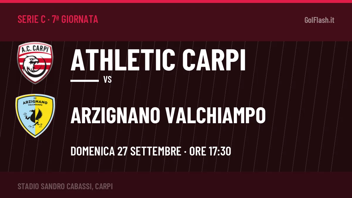 Athletic Carpi-Arzignano Valchiampo Serie C 7ª giornata: orario, TV, streaming e probabili formazioni