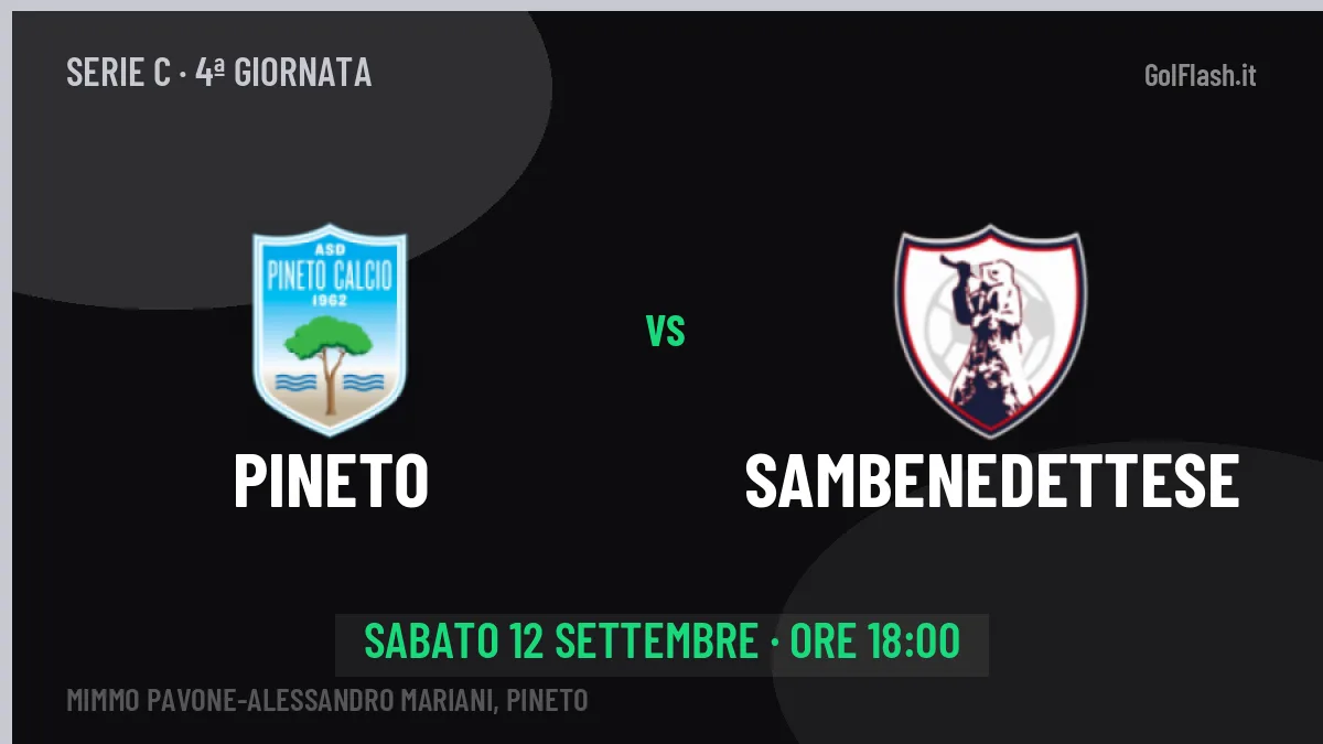 Probabili formazioni Pineto Sambenedettese: chi gioca, quote e pronostico