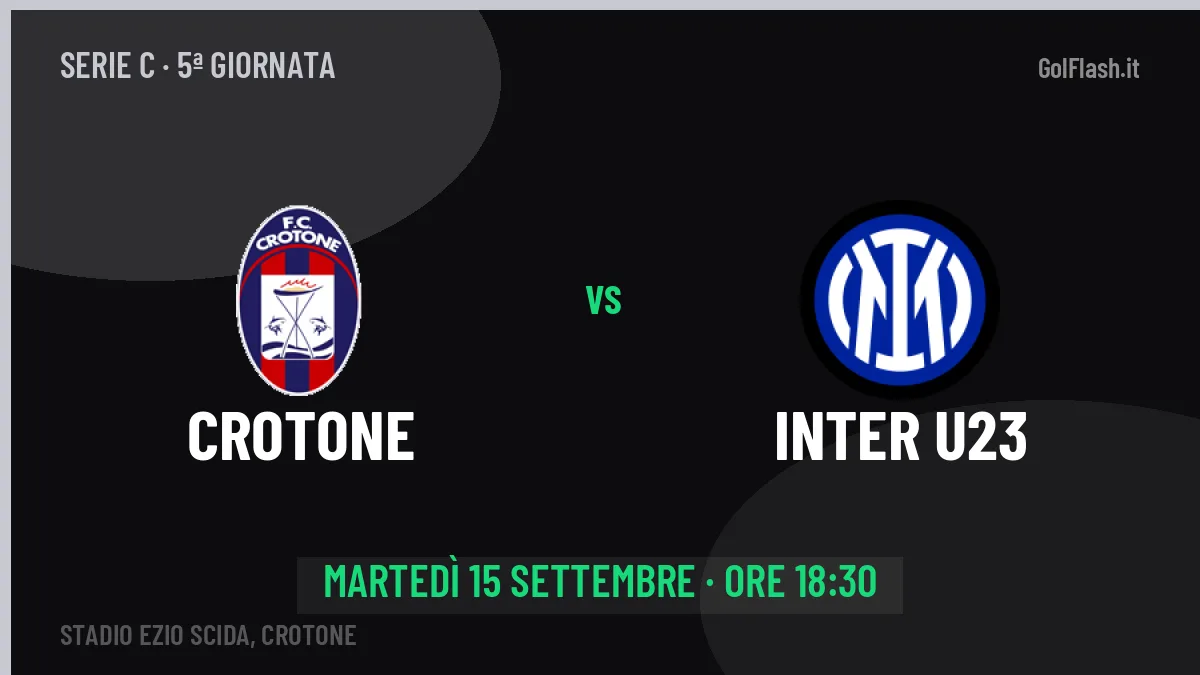 Dove vedere Crotone-Inter U23 in TV e streaming: orario, canale e formazioni