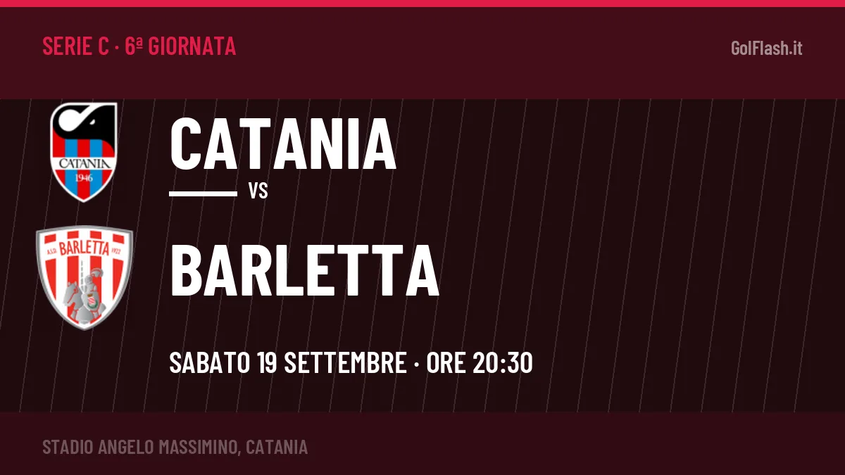 Catania-Barletta, Serie C: probabili formazioni, quote e dove vedere la partita in TV e streaming