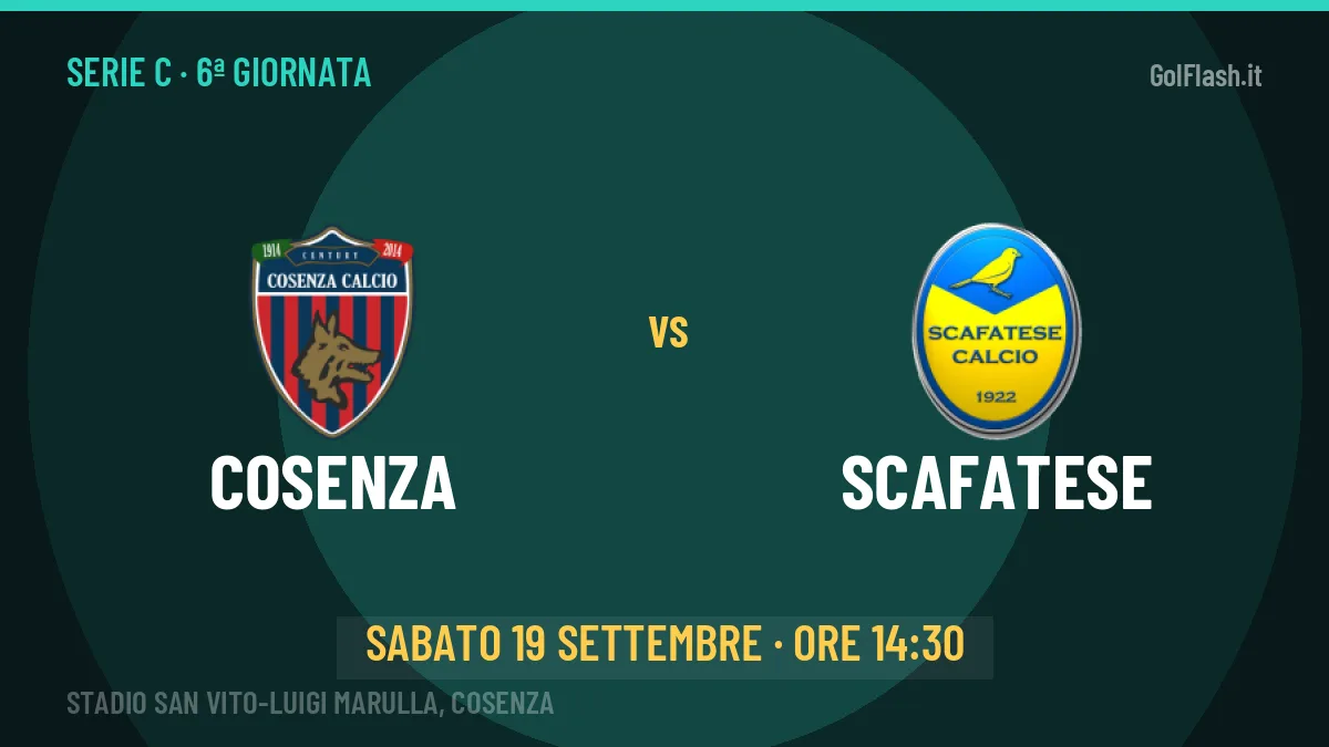 Cosenza-Scafatese in TV: a che ora si gioca, dove vederla e probabili formazioni