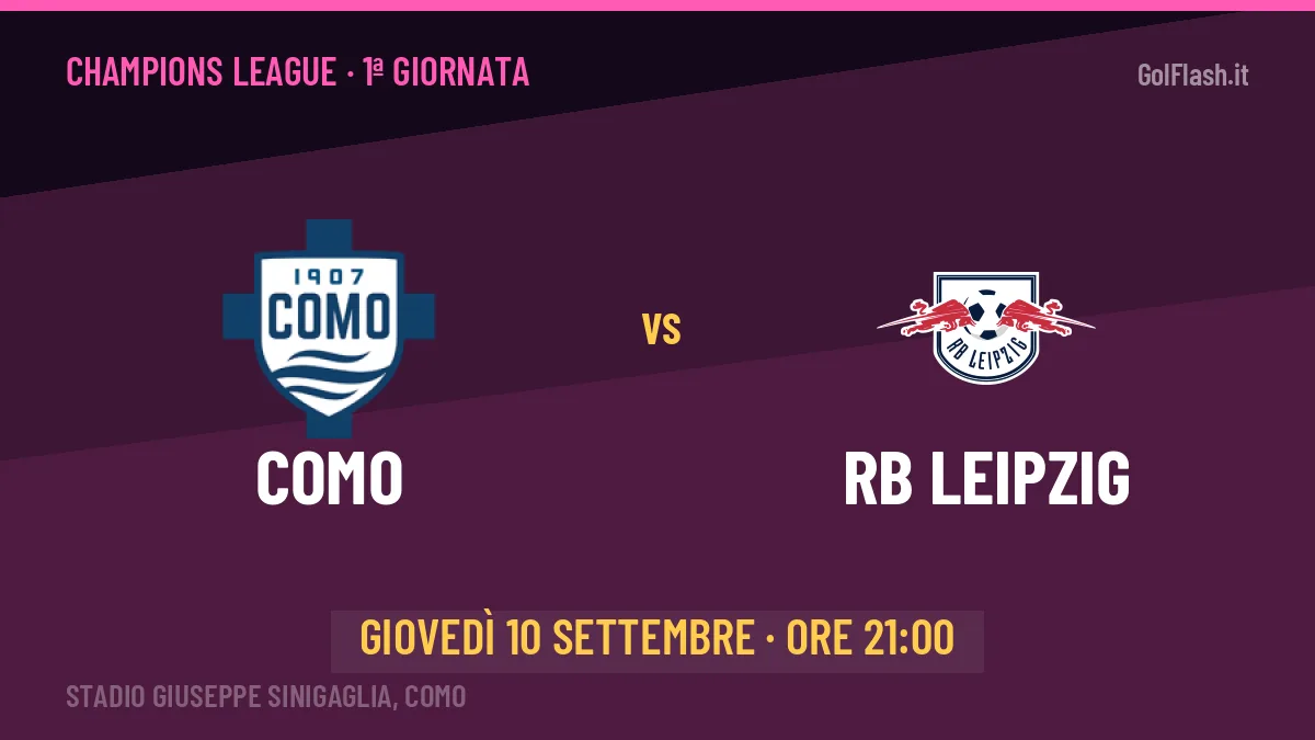 Probabili formazioni Como RB Leipzig: chi gioca, quote e pronostico