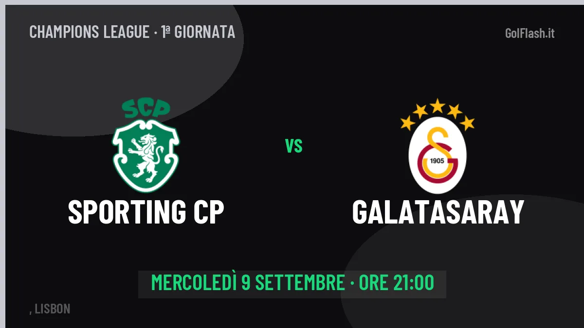 Sporting CP-Galatasaray, Champions League: probabili formazioni, quote e dove vedere la partita in TV e streaming