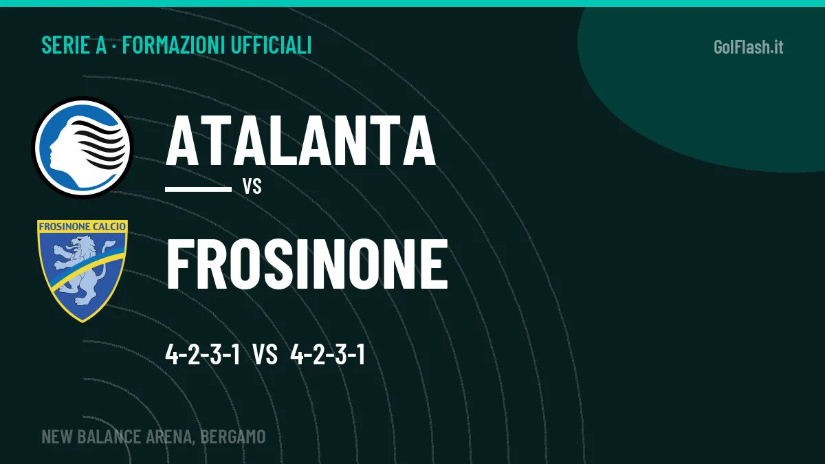 Le formazioni ufficiali di Atalanta-Frosinone: 4-2-3-1 contro 4-2-3-1