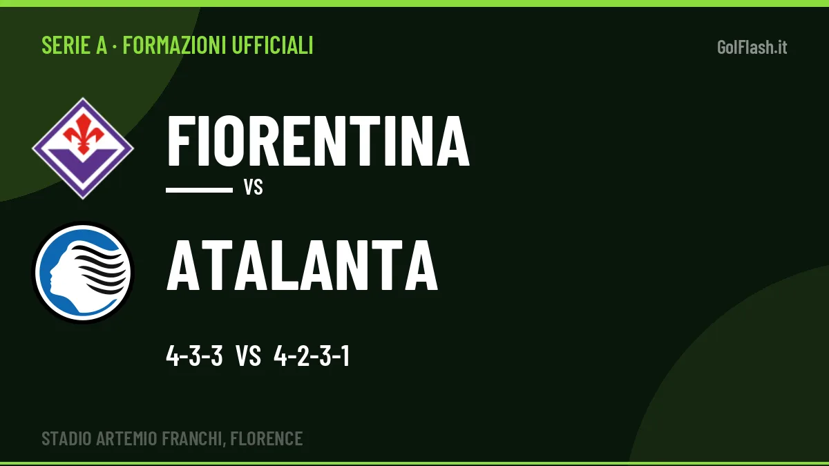 Le formazioni ufficiali di Fiorentina-Atalanta: 4-3-3 contro 4-2-3-1