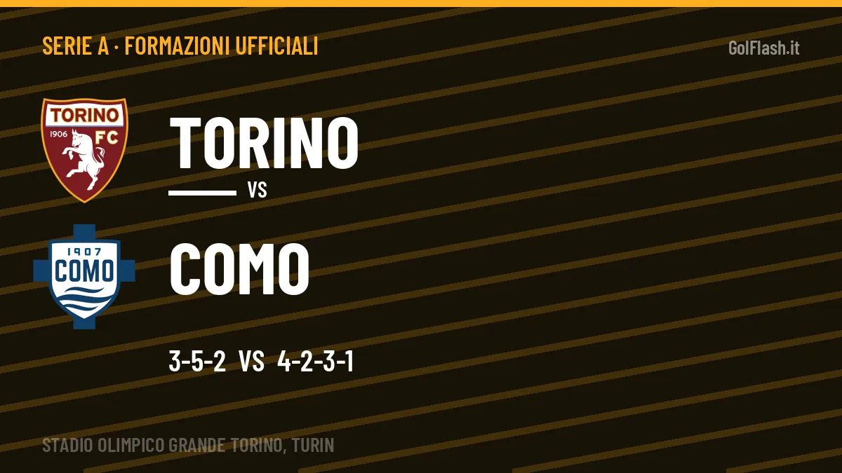 Le formazioni ufficiali di Torino-Como: Fàbregas risponde col 4-2-3-1