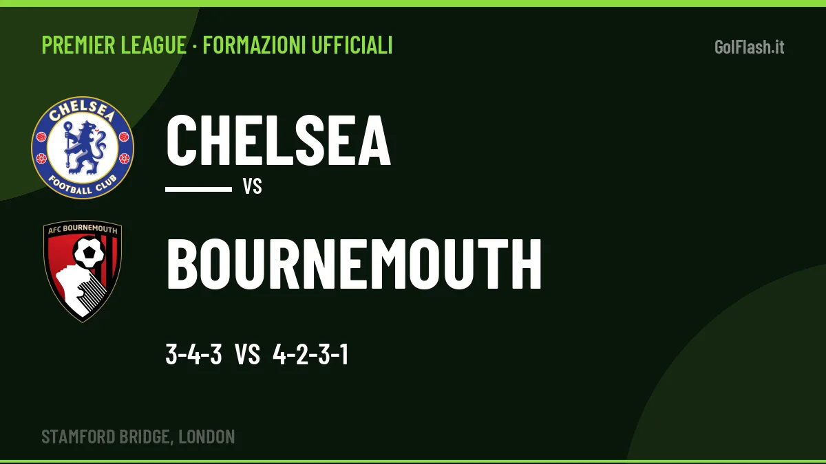 Formazioni ufficiali Chelsea-Bournemouth (Premier League): gli undici scelti