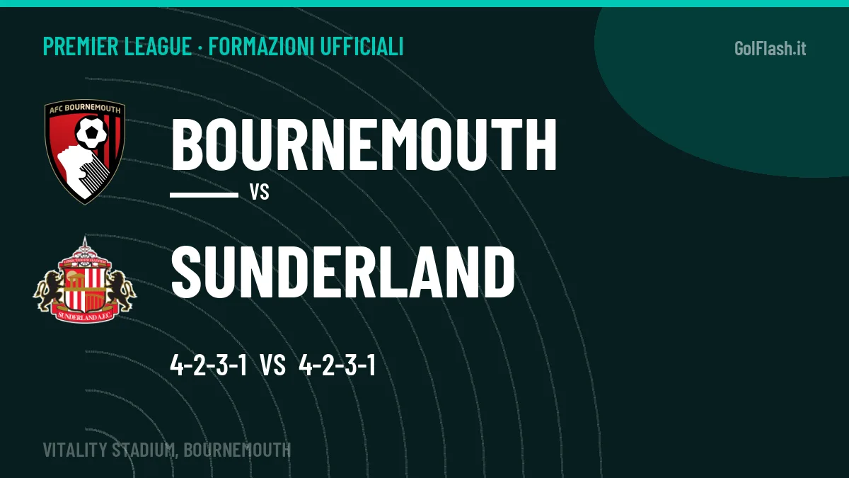 Formazioni ufficiali Bournemouth-Sunderland: Tuterov titolare nel Sunderland