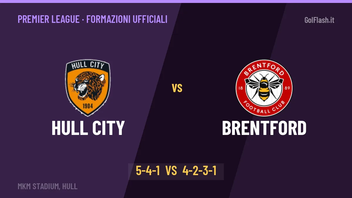 Hull City-Brentford formazioni ufficiali: chi gioca dal primo minuto