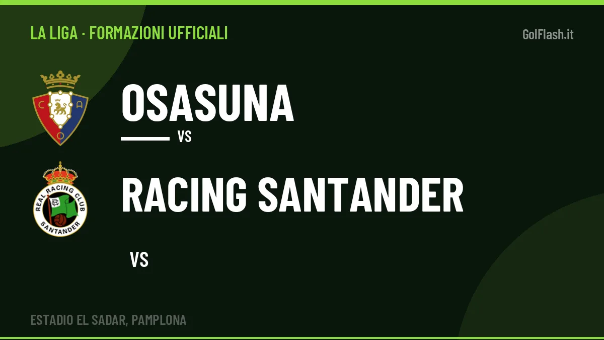 Le formazioni ufficiali di Osasuna-Racing Santander: López risponde col 