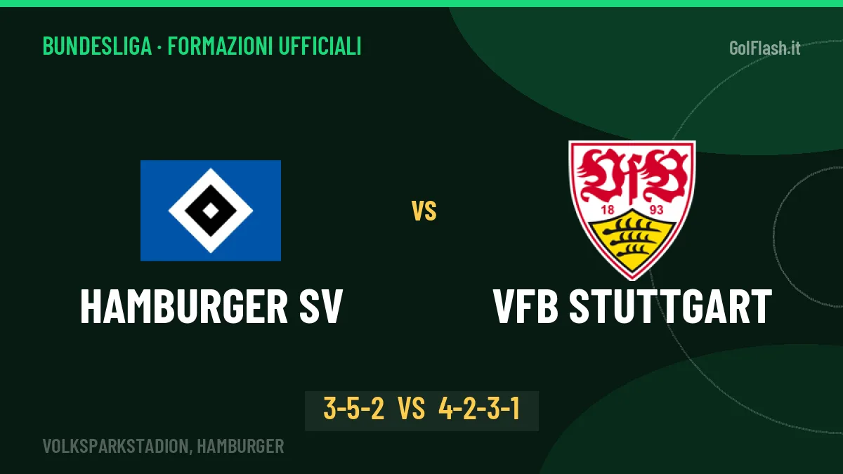 Hamburger SV-VfB Stuttgart formazioni ufficiali: chi gioca dal primo minuto