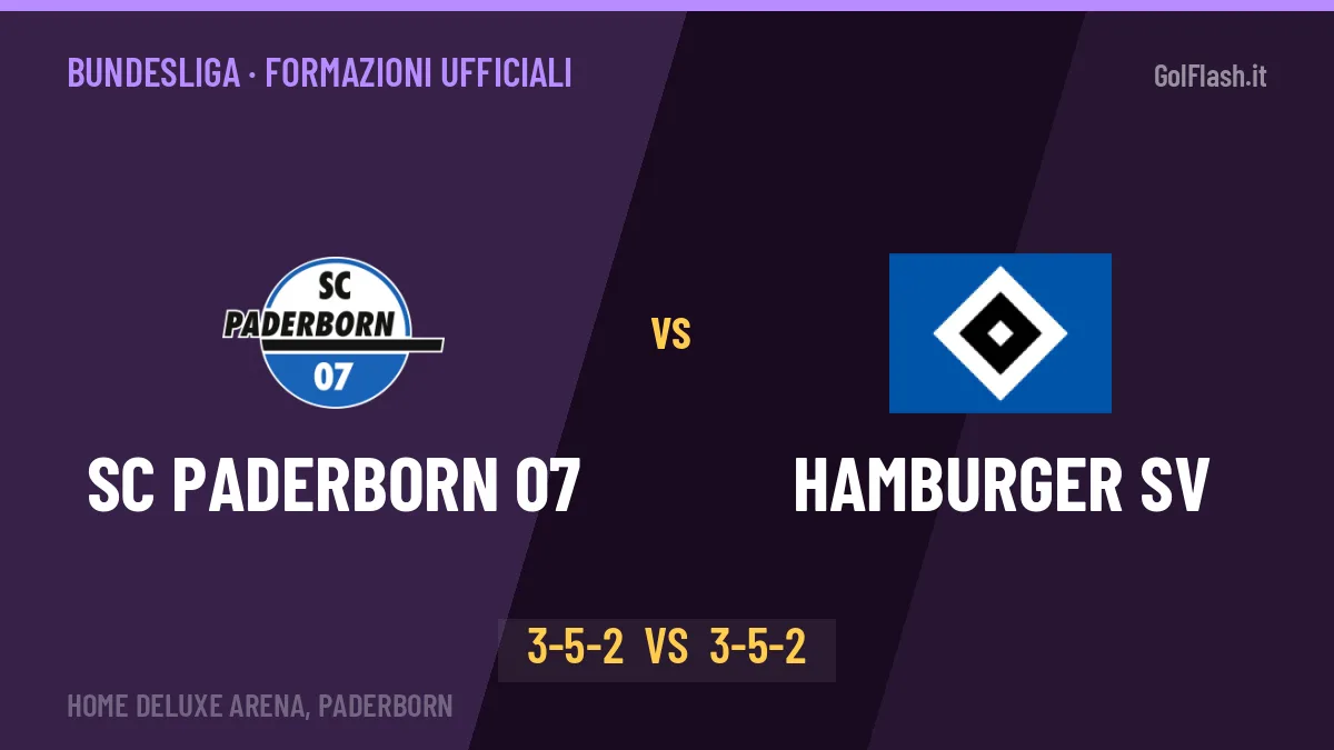 SC Paderborn 07-Hamburger SV formazioni ufficiali: chi gioca dal primo minuto