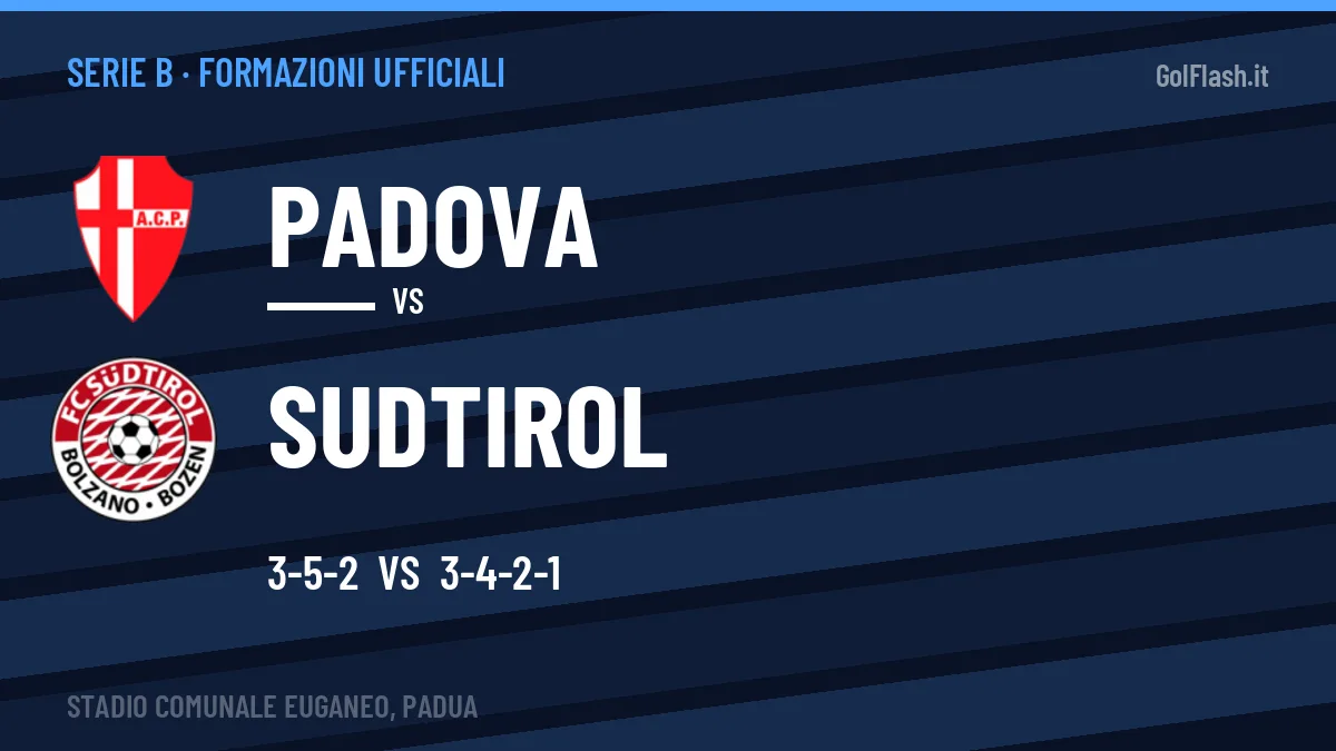 Formazioni ufficiali Padova-Sudtirol: Moro e Okoro guidano gli attacchi