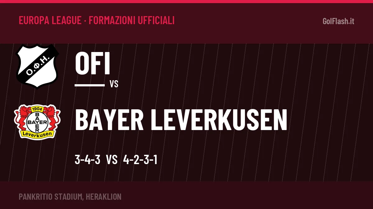 Formazioni ufficiali OFI-Bayer Leverkusen: Schick titolare nel Bayer Leverkusen