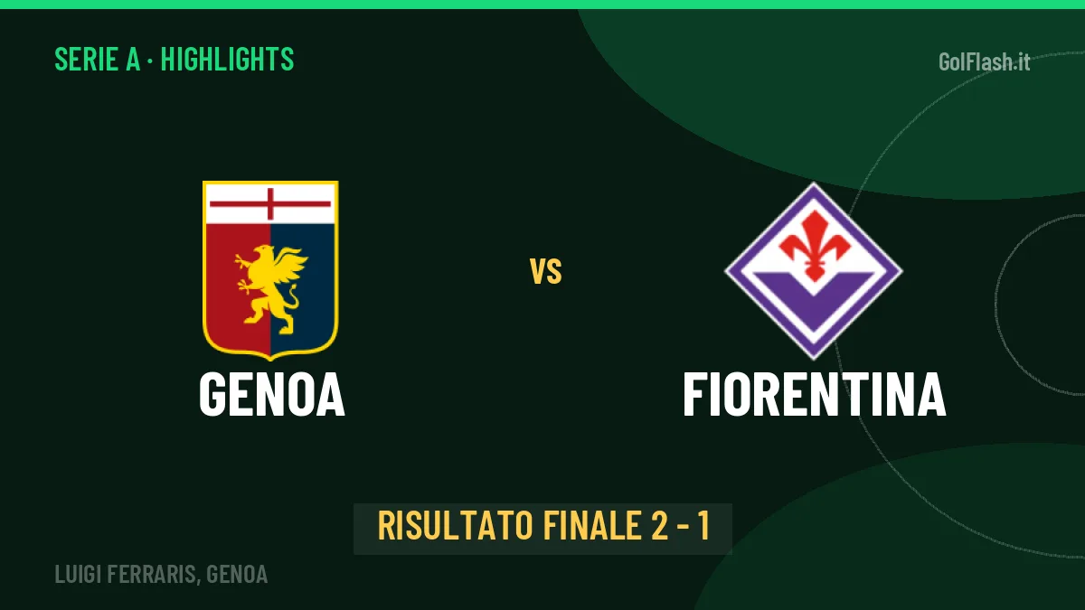 Genoa-Fiorentina: il video degli highlights e il tabellino (2-1)