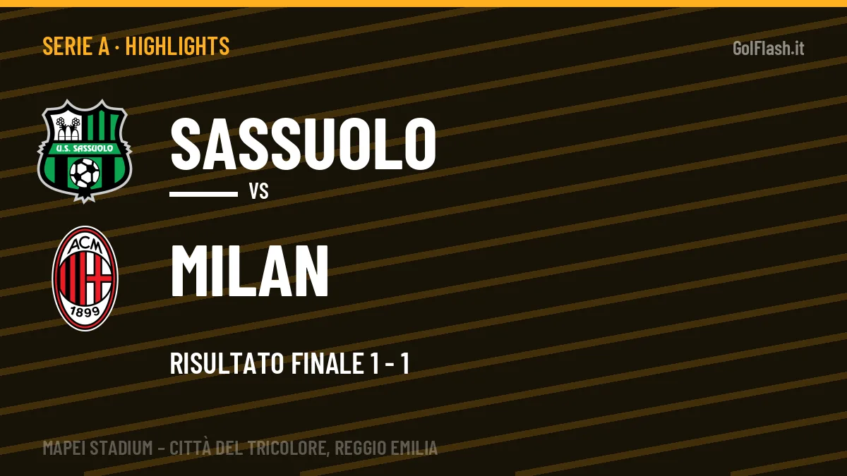 Rivedi Sassuolo-Milan: highlights, gol e momenti chiave della partita