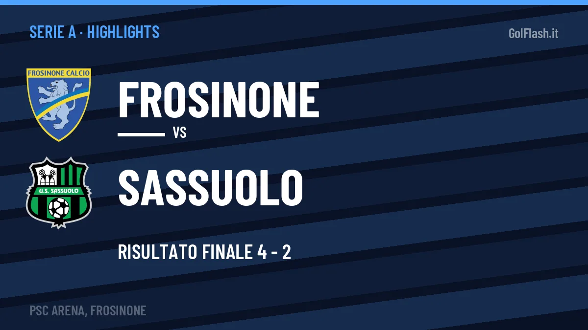 Video Frosinone-Sassuolo: highlights e gol della partita di Serie A