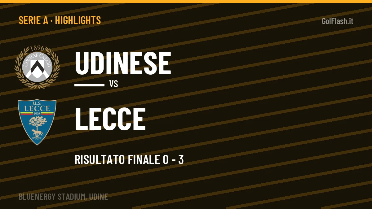 Highlights e gol Udinese-Lecce: la sintesi della 7ª giornata