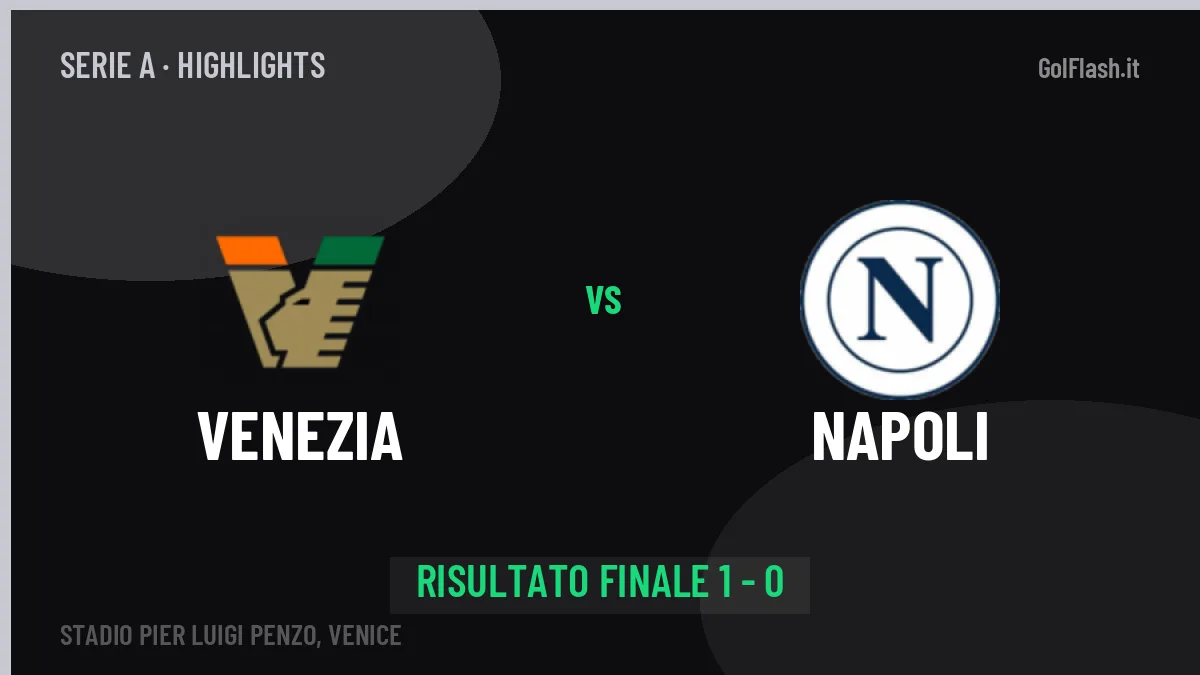 Venezia-Napoli 1-0: video gol, azioni salienti e statistiche