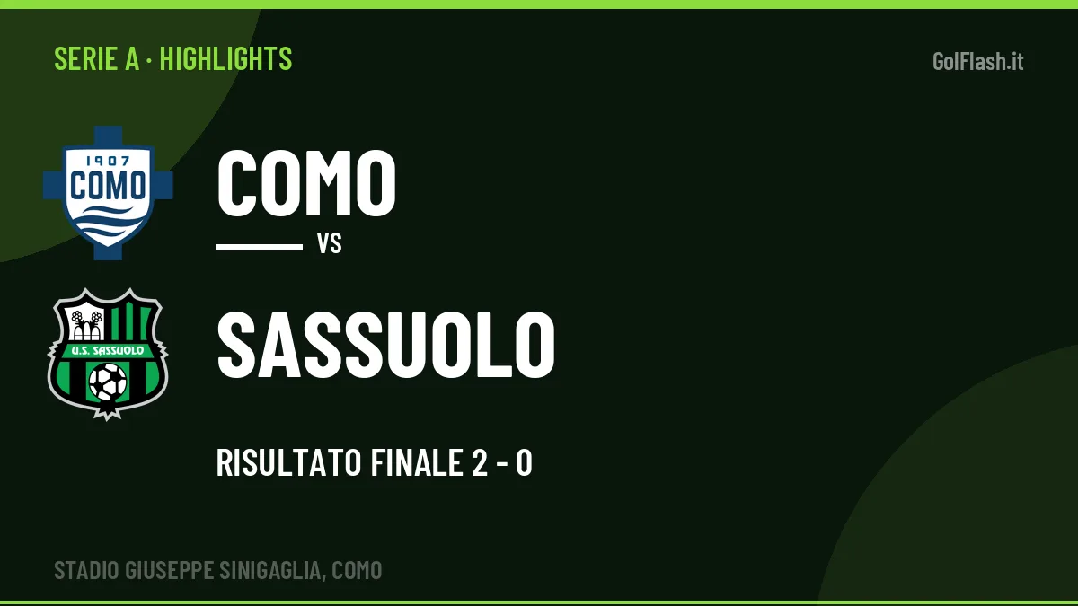 Highlights Serie A: Como-Sassuolo 2-0 in video