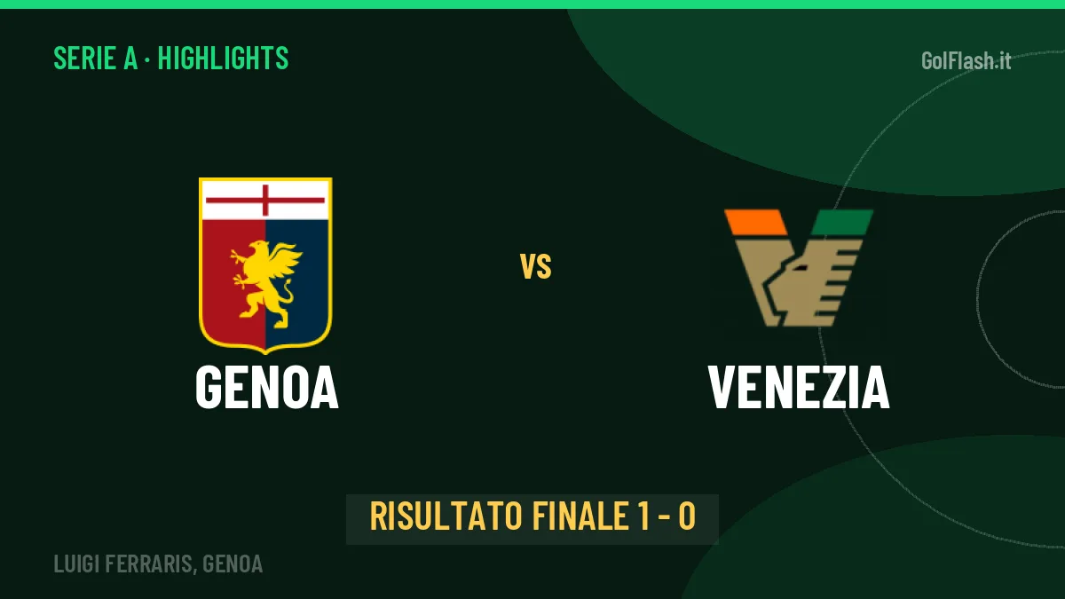 Genoa-Venezia 1-0: highlights, video, azioni e gol del match