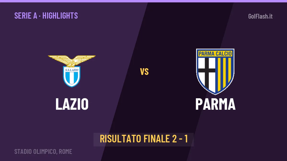 Lazio-Parma 2-1, gli highlights: tutti i gol in video