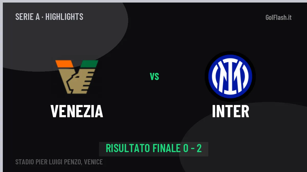 Venezia-Inter: il video degli highlights e il tabellino (0-2)