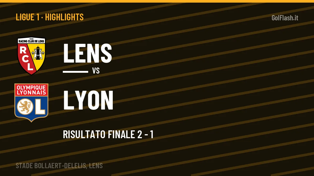 Highlights Ligue 1: Lens-Lyon 2-1 in video