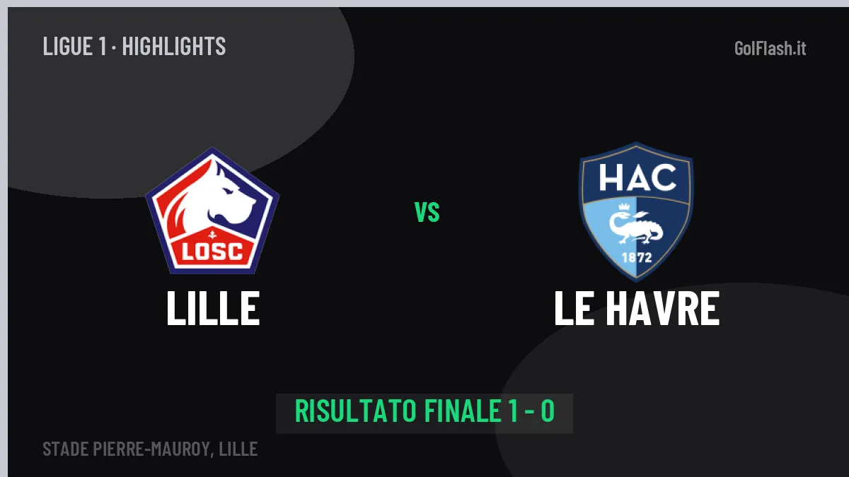 Lille-Le Havre 1-0: highlights, video, azioni e gol del match