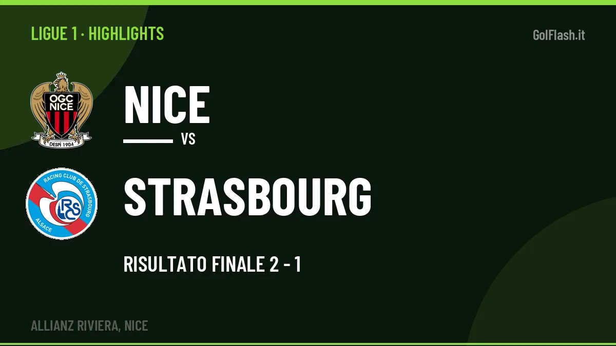 Video Nice-Strasbourg: highlights e gol della partita di Ligue 1