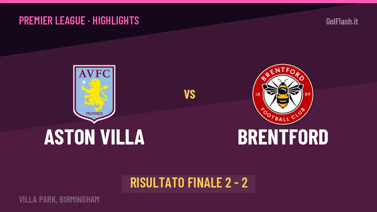 Aston Villa-Brentford, sintesi e gol: gli highlights di Premier League