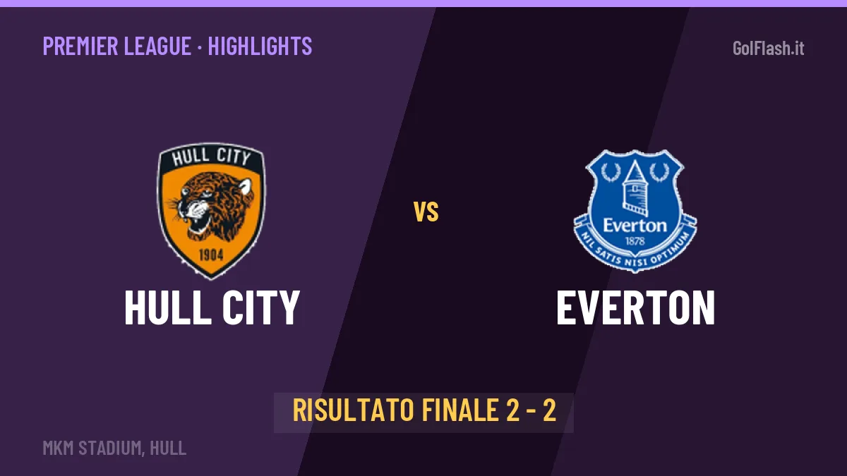 Hull City-Everton 2-2, gli highlights: tutti i gol in video