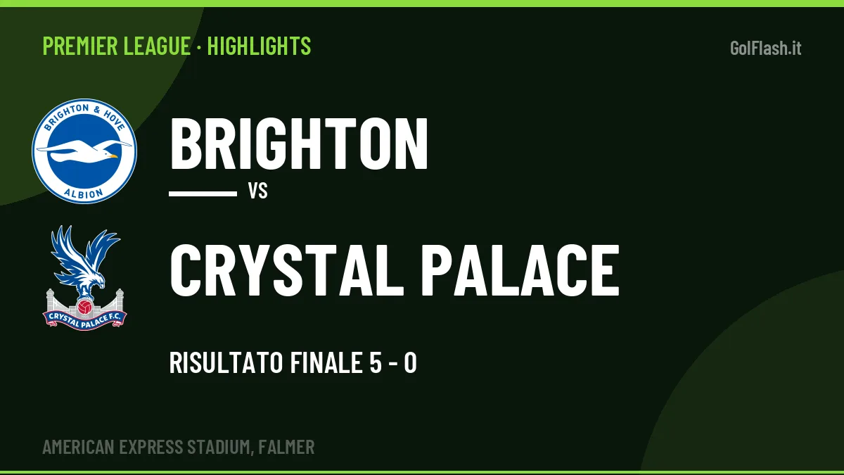 Rivedi Brighton-Crystal Palace: highlights, gol e momenti chiave della partita