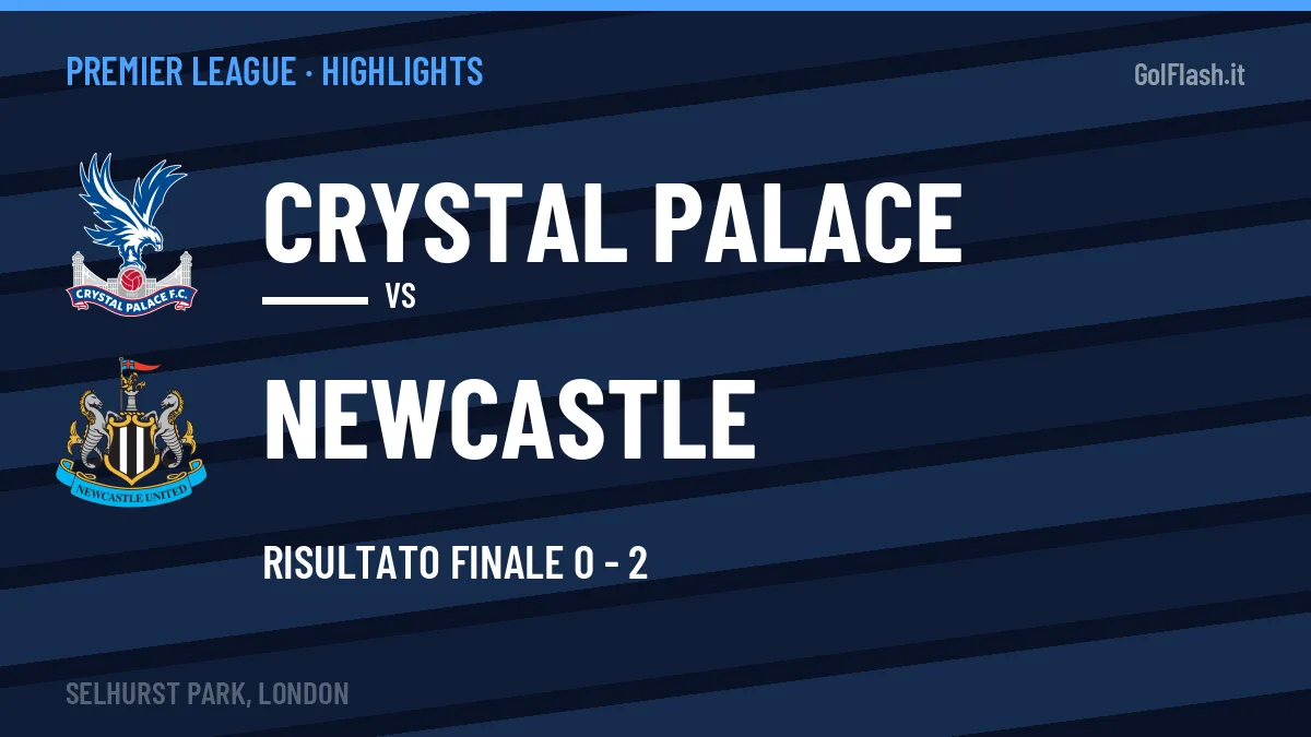 Rivedi Crystal Palace-Newcastle: highlights, gol e momenti chiave della partita