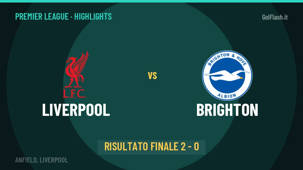 Liverpool-Brighton 2-0: highlights, video, azioni e gol del match