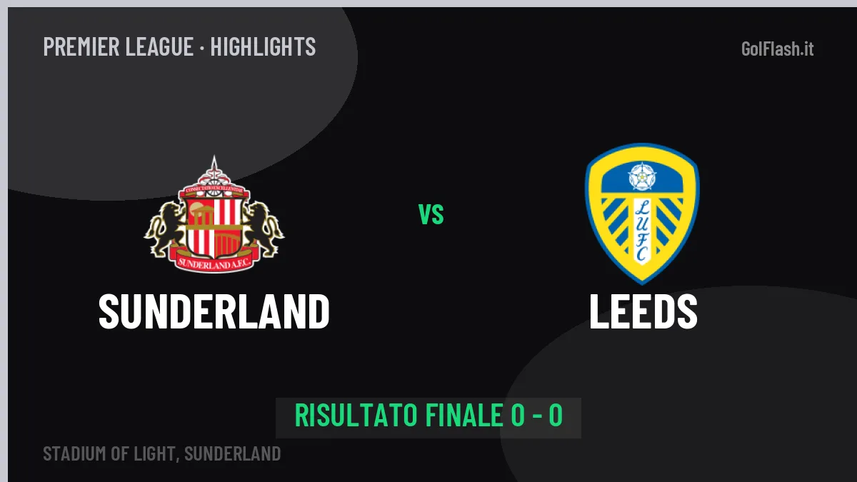 Sunderland-Leeds 0-0, gli highlights: tutti i gol in video