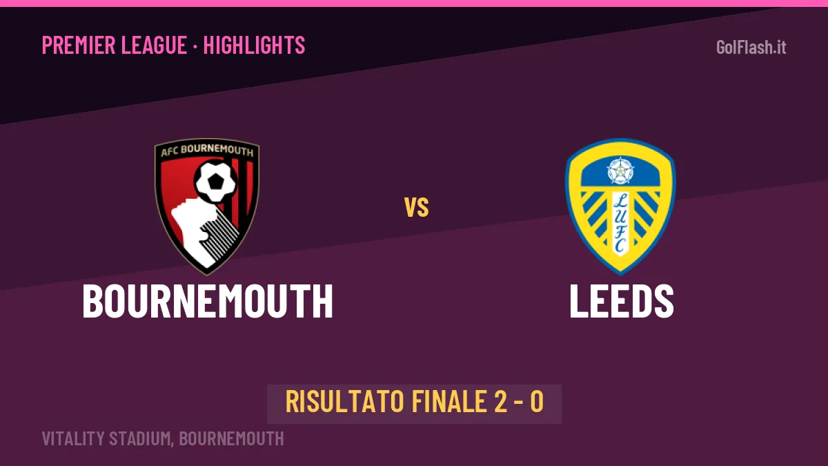Bournemouth-Leeds: il video degli highlights e il tabellino (2-0)