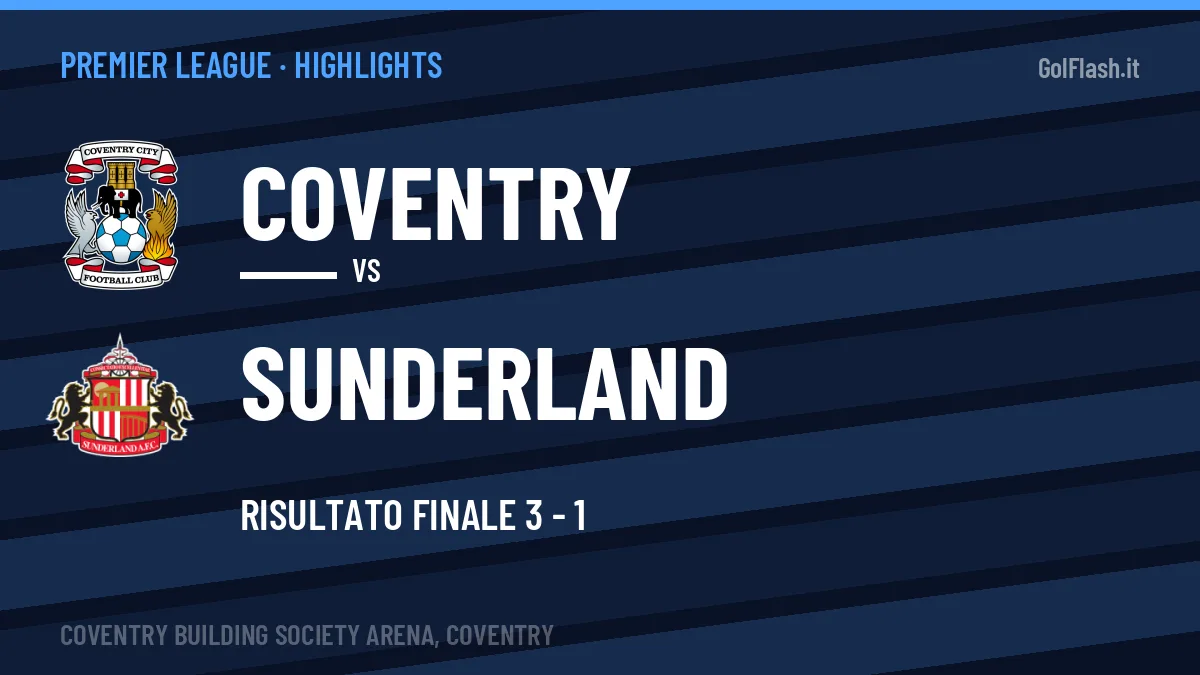 Highlights e gol Coventry-Sunderland: la sintesi della 9ª giornata