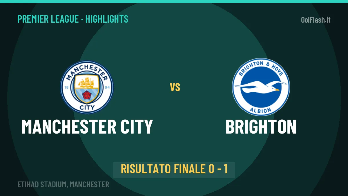Manchester City-Brighton, sintesi e gol: gli highlights di Premier League