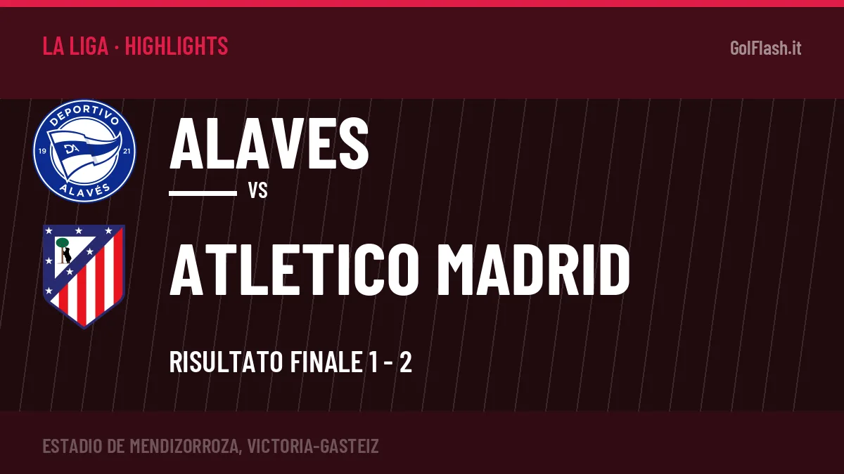 Highlights La Liga: Alaves-Atletico Madrid 1-2 in video