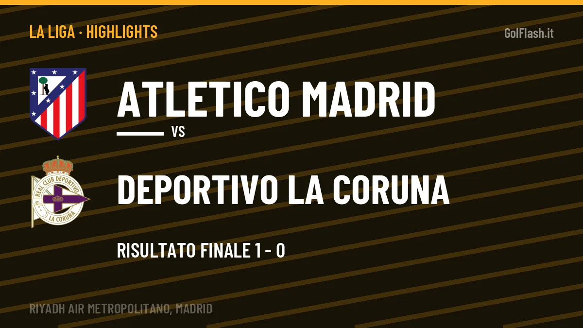 Rivedi Atletico Madrid-Deportivo La Coruna: highlights, gol e momenti chiave della partita