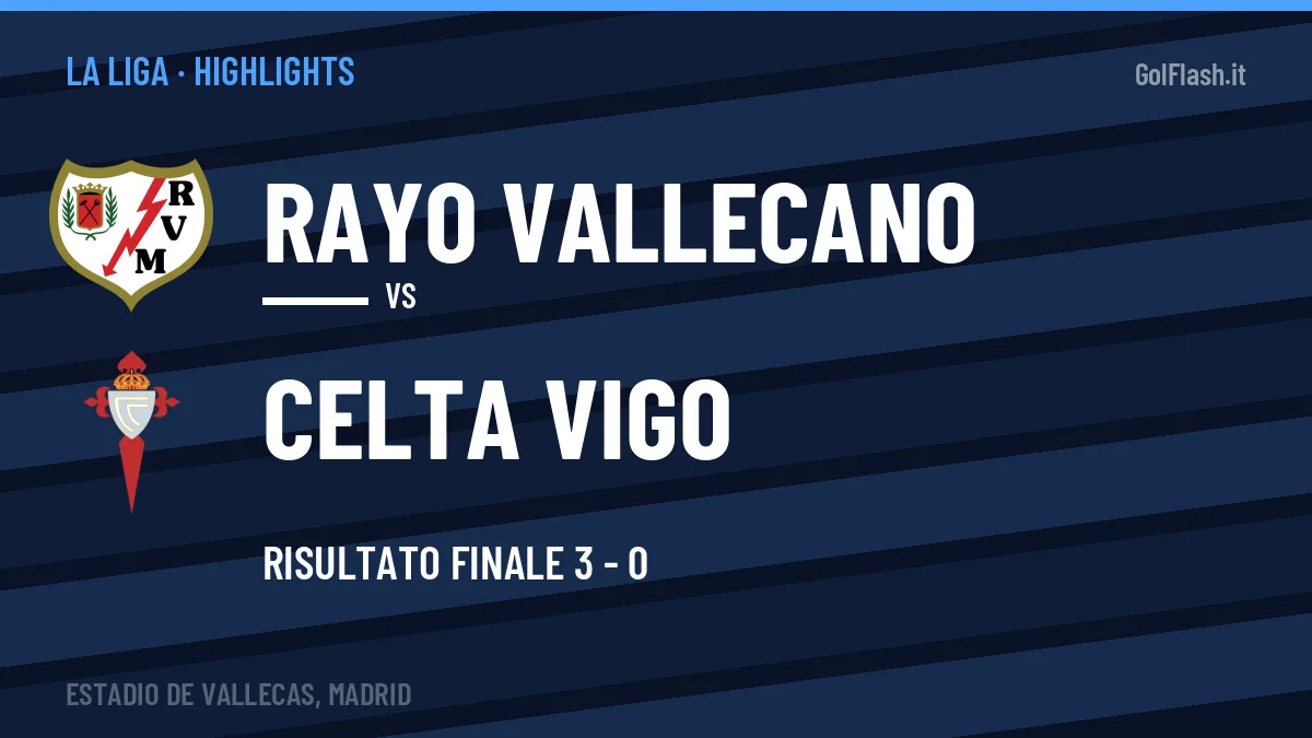 Highlights Rayo Vallecano-Celta Vigo: gol e sintesi della partita (3-0)