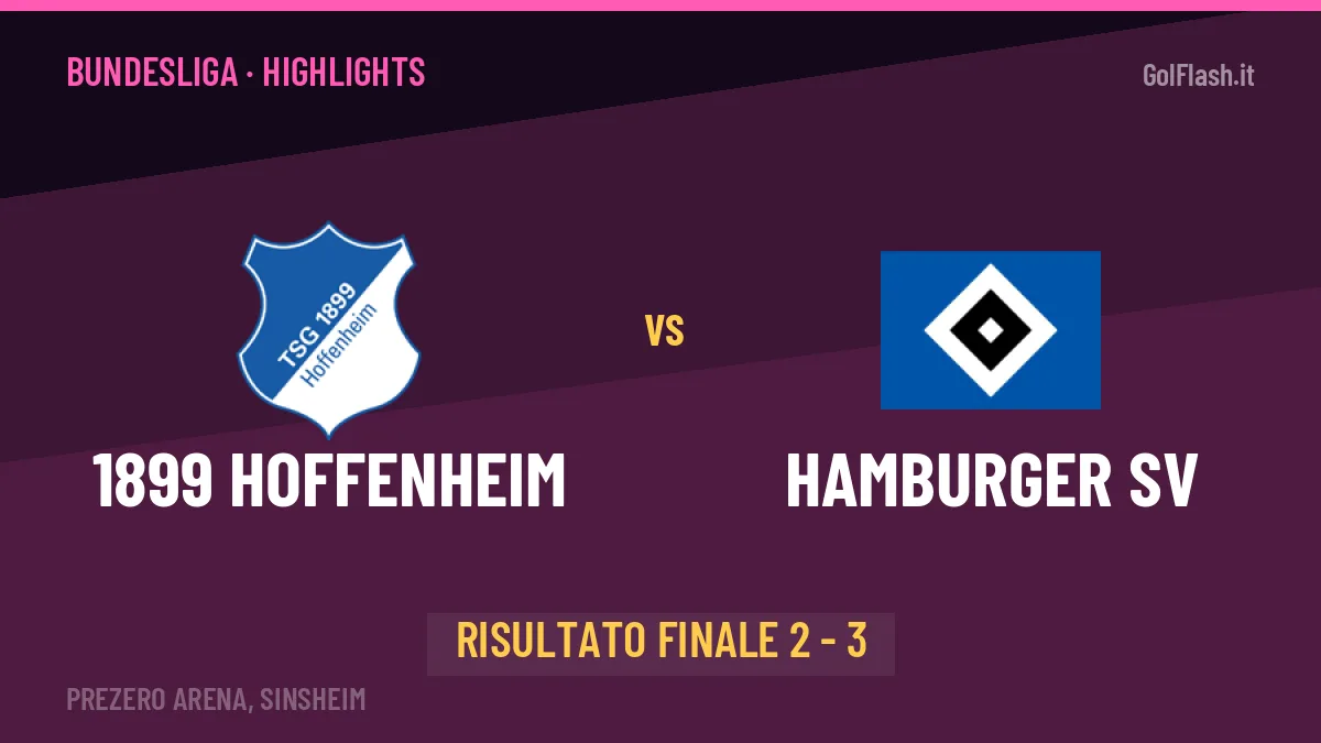 1899 Hoffenheim-Hamburger SV, sintesi e gol: gli highlights di Bundesliga