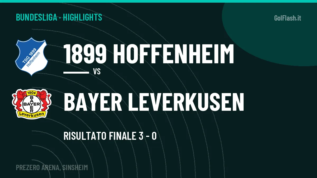 Gol e highlights di 1899 Hoffenheim-Bayer Leverkusen 3-0: guarda la sintesi