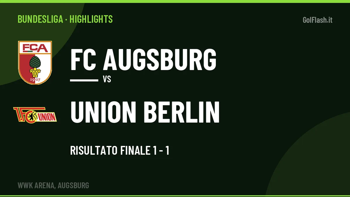 Highlights e gol FC Augsburg-Union Berlin: la sintesi della 7ª giornata