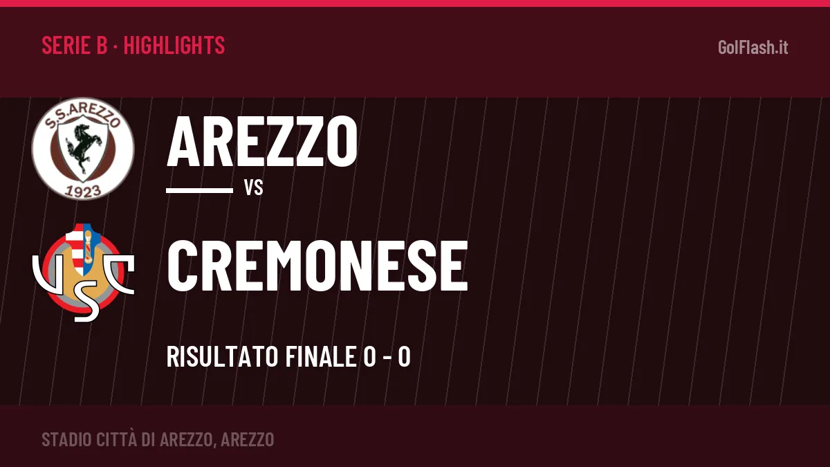 Highlights Serie B: Arezzo-Cremonese 0-0 in video