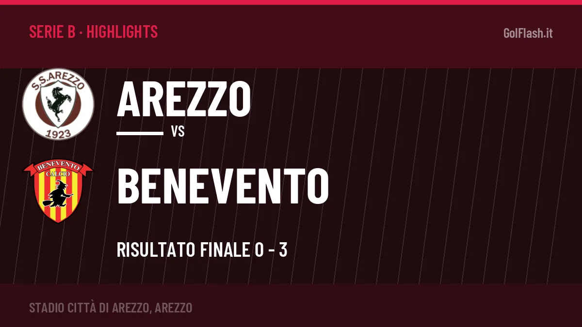 Highlights e gol Arezzo-Benevento: la sintesi della 8ª giornata