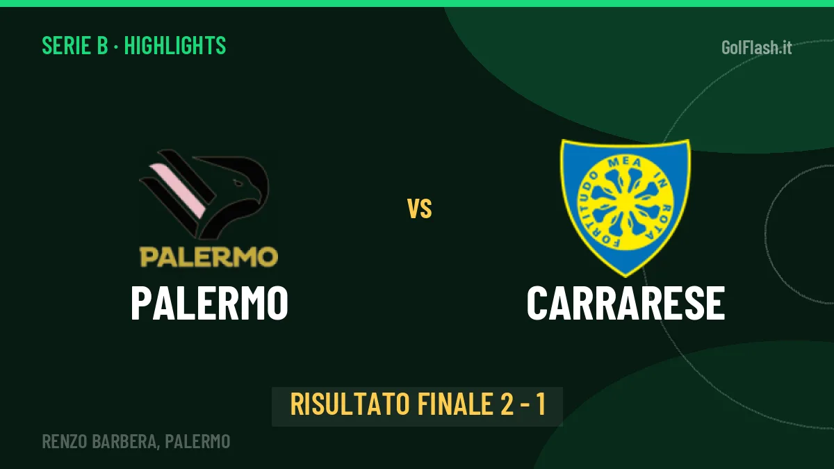Palermo-Carrarese 2-1, gli highlights: tutti i gol in video